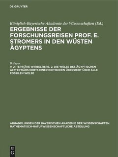 Couverture_Tertiäre Wirbeltiere, 2. Die Welse Des Ägyptischen Alttertiärs Nebst Einer Kritischen Übersicht Über Alle Fossilen Welse