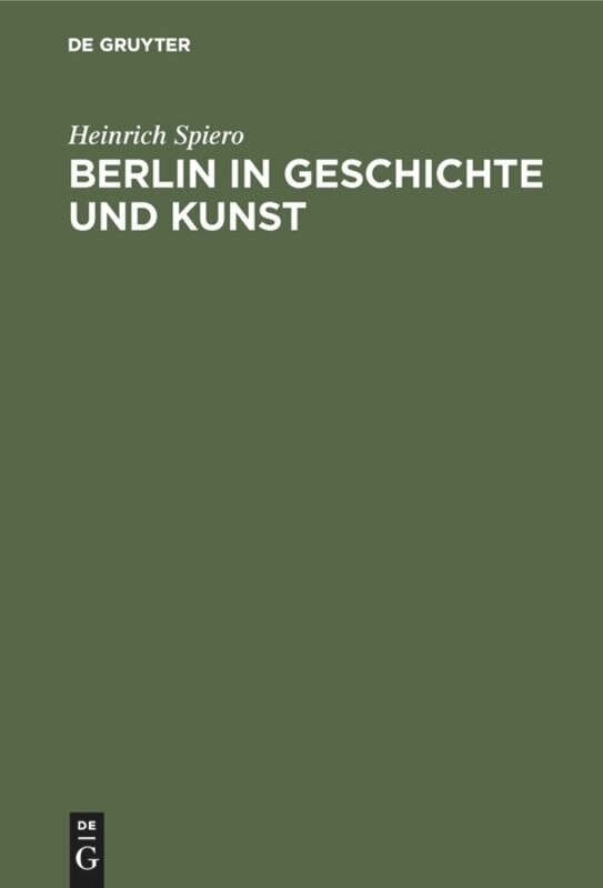 Front cover_Berlin In Geschichte Und Kunst