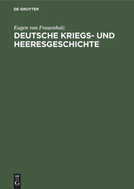 Front cover_Deutsche Kriegs- Und Heeresgeschichte