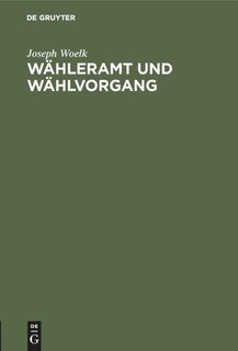Couverture_Wähleramt Und Wählvorgang