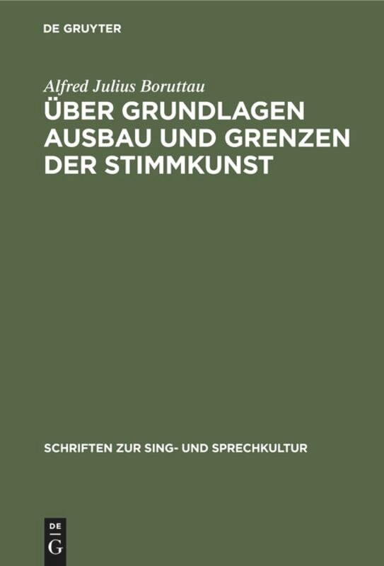 Couverture_Über Grundlagen Ausbau und Grenzen der Stimmkunst