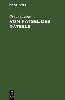 Couverture_Vom Rätsel des Rätsels