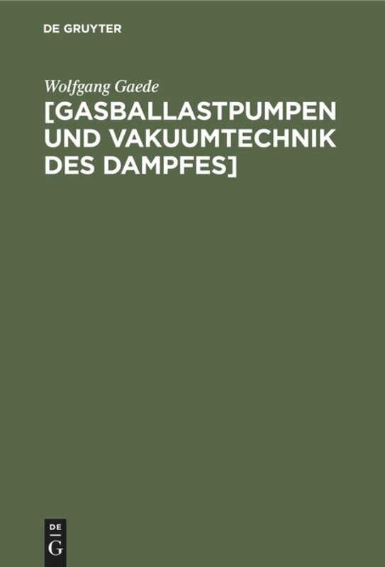 Front cover_[Gasballastpumpen Und Vakuumtechnik Des Dampfes]