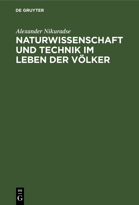 Couverture_Naturwissenschaft Und Technik Im Leben Der V&ouml;lker