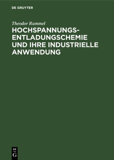 Front cover_Hochspannungsentladungschemie und ihre industrielle Anwendung