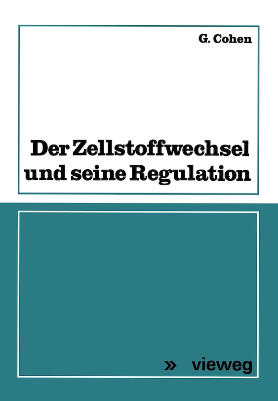 Front cover_Der Zellstoffwechsel und seine Regulation