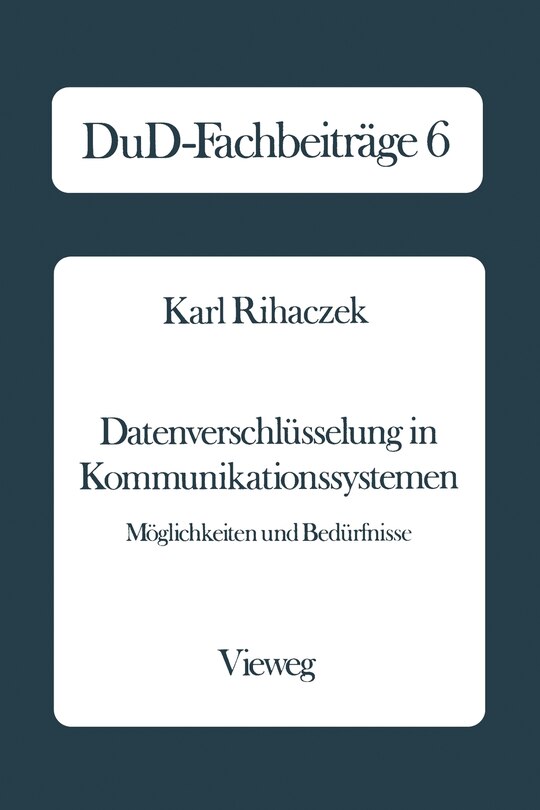 Front cover_Datenverschlüsselung in Kommunikationssystemen