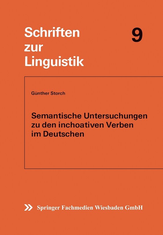 Couverture_Semantische Untersuchungen zu den inchoativen Verben im Deutschen