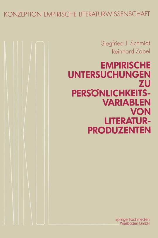 Front cover_Empirische Untersuchungen zu Persönlichkeitsvariablen von Literaturproduzenten