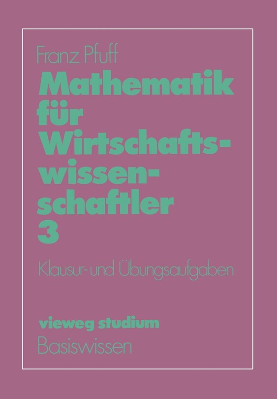 Front cover_Mathematik für Wirtschaftswissenschaftler