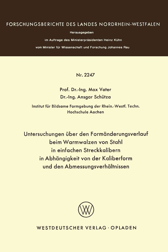 Untersuchungen über den Formänderungsverlauf beim Warmwalzen von Stahl in einfachen Streckkalibern in Abhängigkeit von der Kaliberform und den Abmessungsverhältnissen