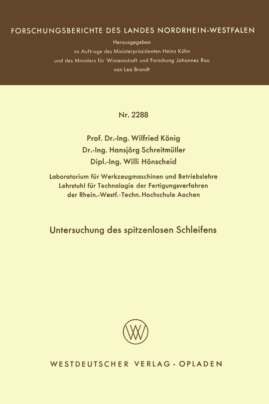 Front cover_Untersuchung des spitzenlosen Schleifens