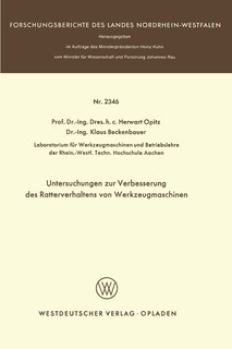 Front cover_Untersuchungen zur Verbesserung des Ratterverhaltens von Werkzeugmaschinen