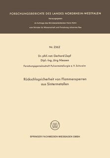 Front cover_Rückschlagsicherheit von Flammensperren aus Sintermetallen