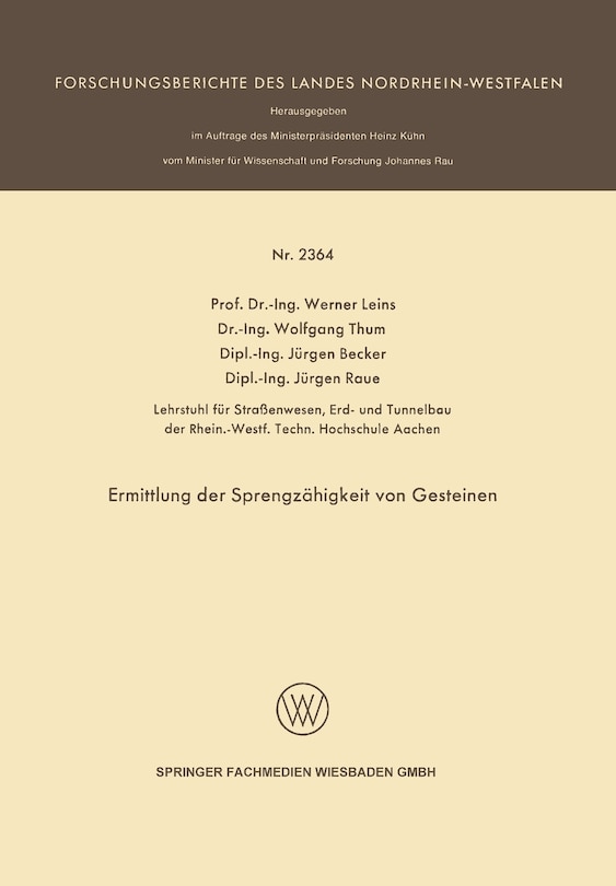 Ermittlung Der Sprengzähigkeit Von Gesteinen
