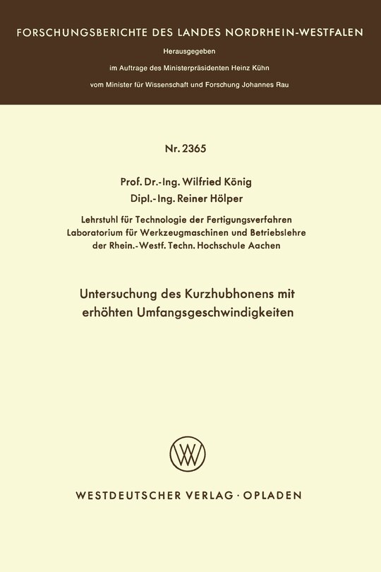 Untersuchung des Kurzhubhonens mit erhöhten Umfangsgeschwindigkeiten
