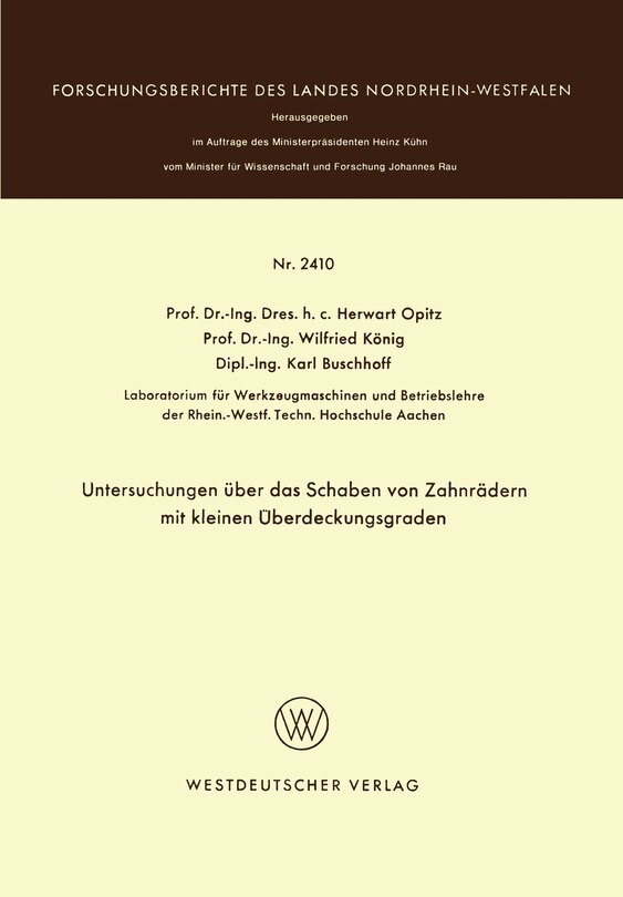 Front cover_Untersuchungen über das Schaben von Zahnrädern mit kleinen Überdeckungsgraden