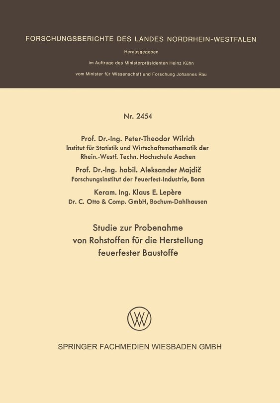 Front cover_Studie zur Probenahme von Rohstoffen für die Herstellung feuerfester Baustoffe