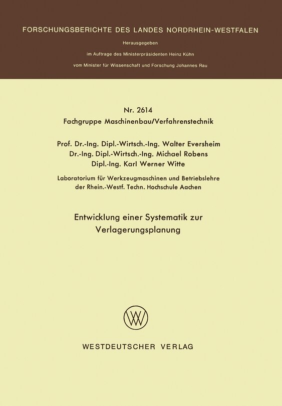 Front cover_Entwicklung einer Systematik zur Verlagerungsplanung