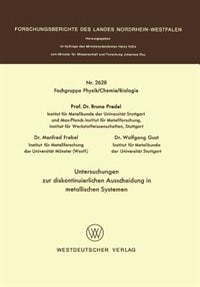 Untersuchungen zur diskontinuierlichen Ausscheidung in metallischen Systemen