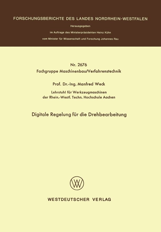 Front cover_Digitale Regelung für die Drehbearbeitung