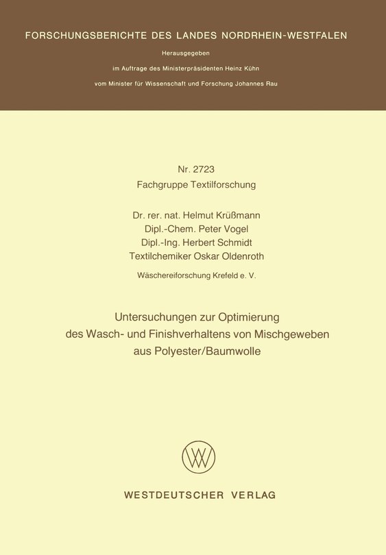 Untersuchungen zur Optimierung des Wasch- und Finishverhaltens von Mischgeweben aus Polyester/Baumwolle