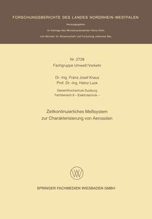 Couverture_Zeitkontinuierliches Meßsystem zur Charakterisierung von Aerosolen
