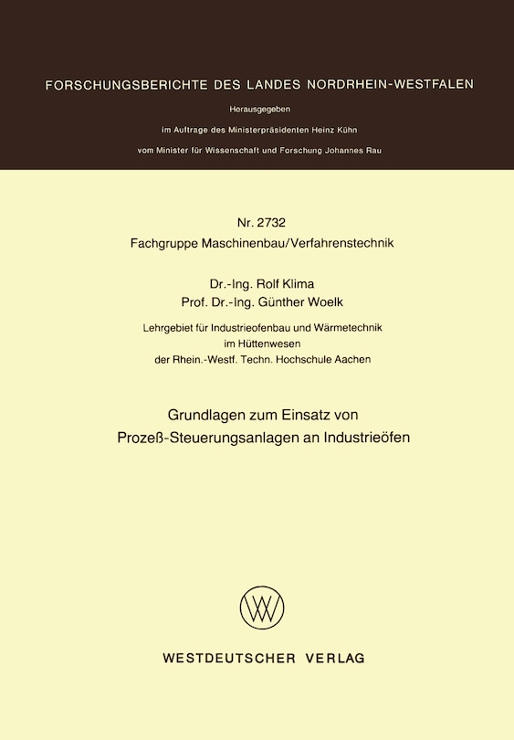 Front cover_Grundlagen Zum Einsatz Von Prozeß-steuerungsanlagen An Industrieöfen