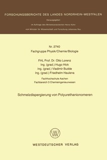 Front cover_Schmelzdispergierung von Polyurethanionomeren