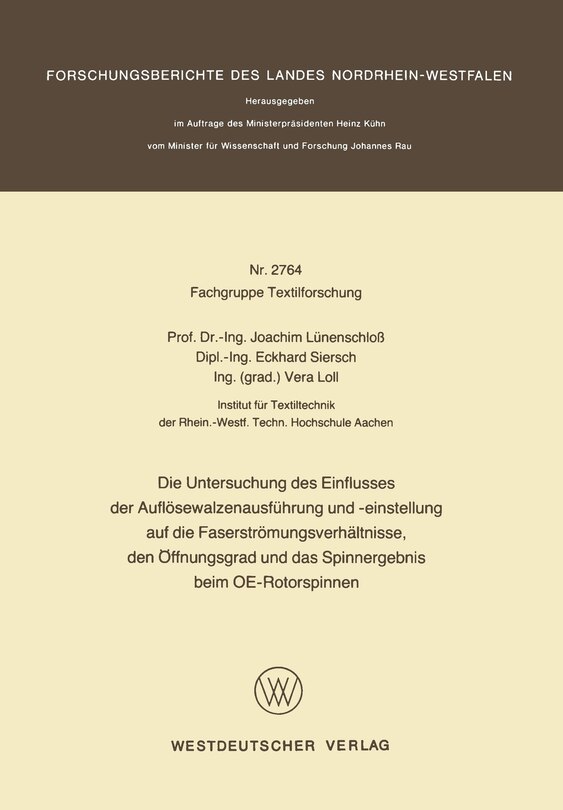 Die Untersuchung des Einflusses der Auflösewalzenausführung und -einstellung auf die Faserströmungsverhältnisse, den Öffnungsgrad und das Spinnergebnis beim OE-Rotorspinnen