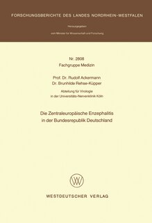 Front cover_Die Zentraleuropäische Enzephalitis in der Bundesrepublik Deutschland