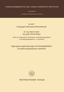Front cover_Eigenspannungsmessungen An Kreissägeblättern Mit Elektromagnetischen Verfahren