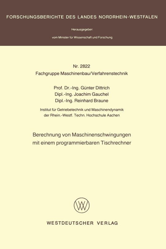 Berechnung Von Maschinenschwingungen Mit Einem Programmierbaren Tischrechner