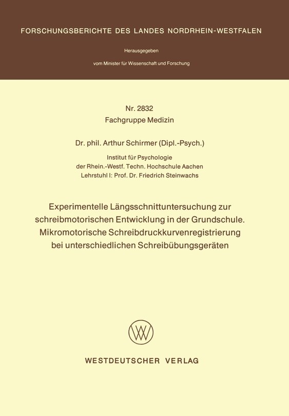 Experimentelle Längsschnittuntersuchung zur schreibmotorischen Entwicklung in der Grundschule. Mikromotorische Schreibdruckkurvenregistrierung bei unterschiedlichen Schreibübungsgeräten