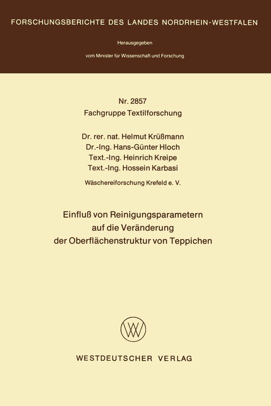 Einfluß von Reinigungsparametern auf die Veränderung der Oberflächenstruktur von Teppichen
