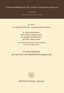 Front cover_Programmplanung als Instrument der Stadtentwicklungsplanung