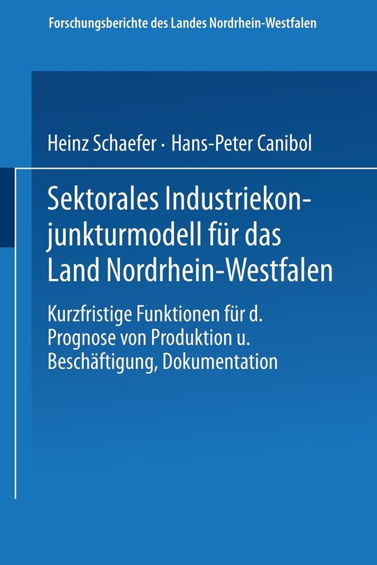 Couverture_Sektorales Industriekonjunkturmodell für das Land Nordrhein-Westfalen