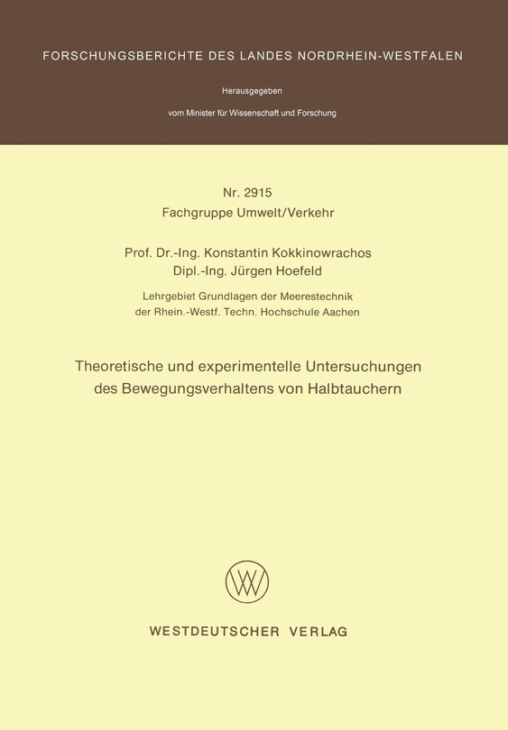Front cover_Theoretische und experimentelle Untersuchungen des Bewegungsverhaltens von Halbtauchern