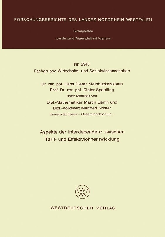 Aspekte der Interdependenz zwischen Tarif- und Effektivlohnentwicklung