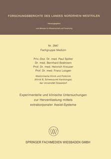 Front cover_Experimentelle Und Klinische Untersuchungen Zur Herzentlastung Mittels Extrakorporaler Assistsysteme