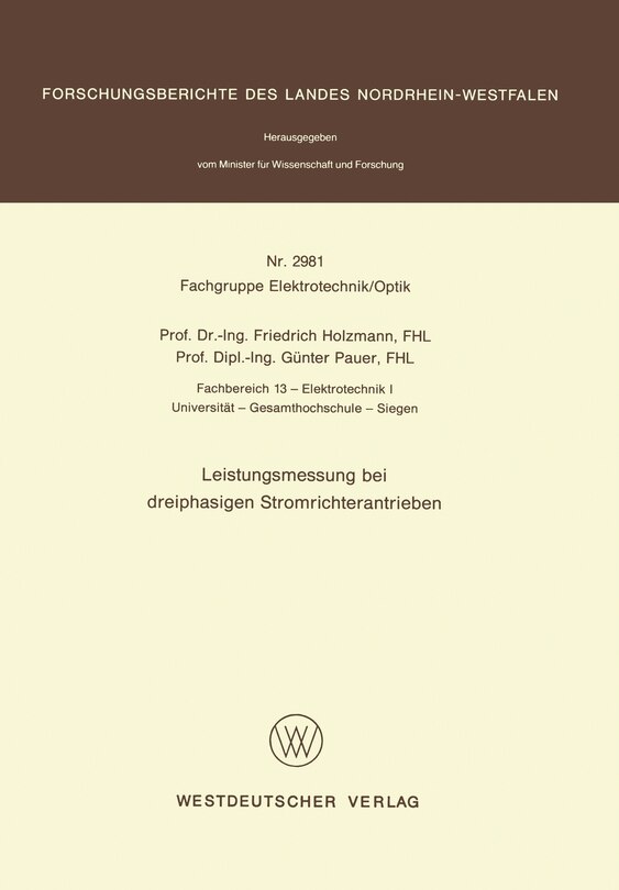 Front cover_Leistungsmessung bei dreiphasigen Stromrichterantrieben