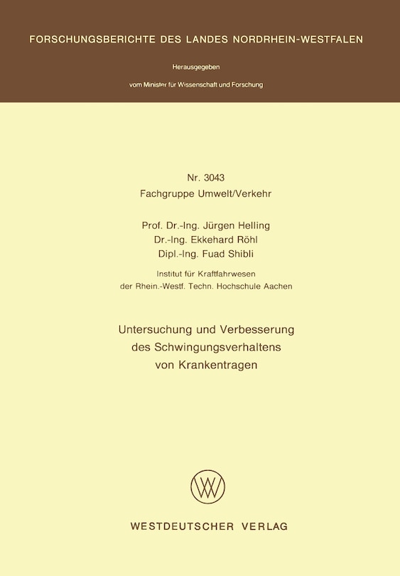 Couverture_Untersuchung und Verbesserung des Schwingungsverhaltens von Krankentragen