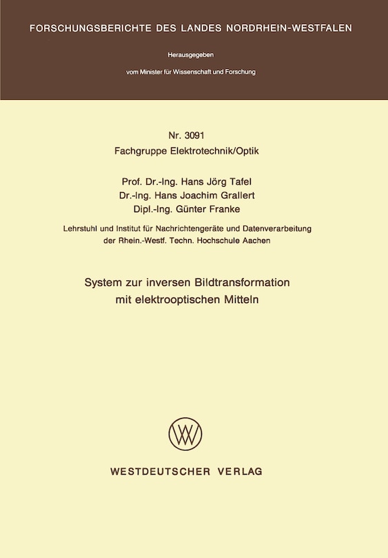 System zur inversen Bildtransformation mit elektrooptischen Mitteln