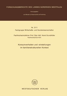 Front cover_Konsumverhalten und -einstellungen im familienstrukturellen Kontext