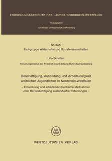 Couverture_Beschäftigung, Ausbildung und Arbeitslosigkeit weiblicher Jugendlicher in Nordrhein-Westfalen