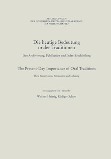 Front cover_Die heutige Bedeutung oraler Traditionen / The Present-Day Importance of Oral Traditions