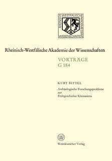 Front cover_Archäologische Forschungsprobleme zur Frühgeschichte Kleinasiens