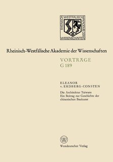 Die Architektur Taiwans: 176. Sitzung am 19. April 1972 in Düsseldorf
