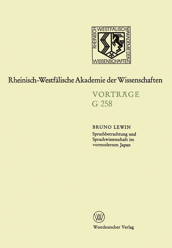 Front cover_Sprachbetrachtung und Sprachwissenschaft im vormodernen Japan
