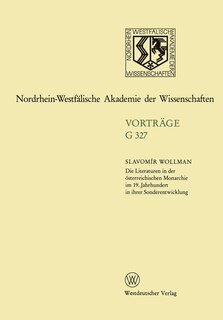 Couverture_Die Literaturen in der österreichischen Monarchie im 19. Jahrhundert in ihrer Sonderentwicklung